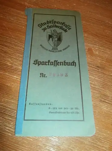 altes Sparbuch Halberstadt , 1944 , H. Schultz in Halberstadt , Sparkasse , Bank !!!