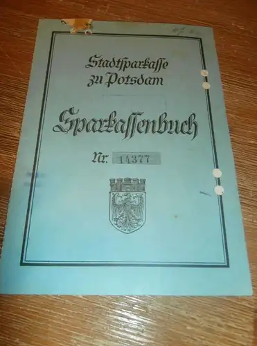 altes Sparbuch Potsdam , 1939 - 1944 , Hans-Jürgen Kauer in Potsdam , Sparkasse , Bank !!!