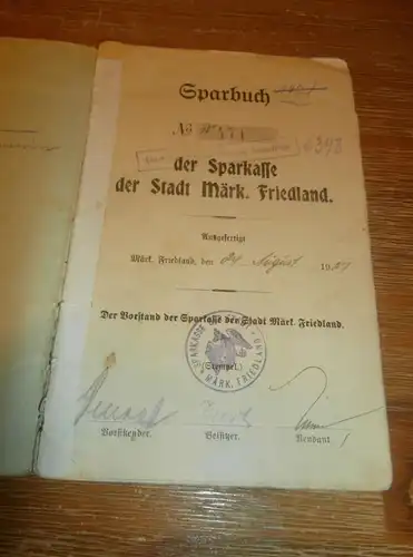 altes Sparbuch Märkisch Friedland / Mirosławiec , 1927 - 1943 , Kurt Meyer , Deutsch Krone , Sparkasse , Bank !!!