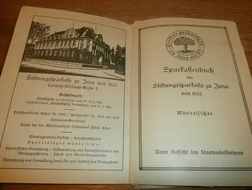 altes Sparbuch Jena , 1941 - Juni 1945 , Heinrich Lange , Sparkasse , Bank !!!