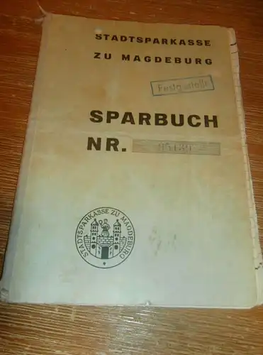 altes Sparbuch Magdeburg , 1936 - 1945 , Elfriede Festerling in Magdeburg , Sparkasse , Bank !!!