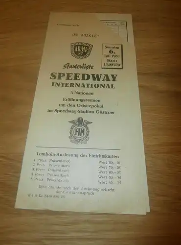 Speedway Güstrow  6.7.1969 , Speedwayrennen , Programmheft / Programm / Rennprogramm , program !!!