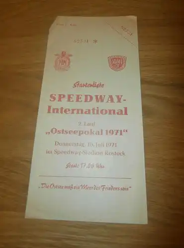 Speedway Rostock 15.7.1971 , Speedwayrennen , Programmheft / Programm / Rennprogramm , program !!!