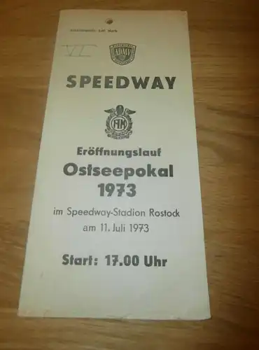 Speedway Rostock 11.7.1973 , Speedwayrennen , Programmheft / Programm / Rennprogramm , program !!!