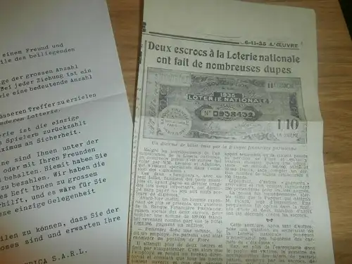 Konvolut - National Lotterie Frankreich , mit 12x Lotterielos , Lotto , Société Lotérica !!!