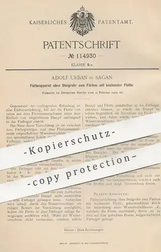 original Patent - Adolf Urban , Sagan , Polen , 1900 , Färbeapparat | Färbe , Färben , Farbe , Farben , Dampfkessel !!