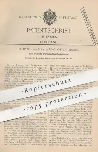 original Patent - Leopold von May , Ung. Ostra , Mähren , 1901 , Wärmeaustauschvorrichtung | Wärmetauscher , Wärme !!