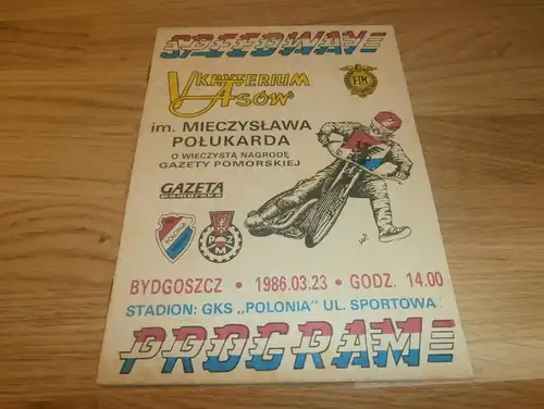 Speedway Bydgoszcz 23.03.1986 , Programmheft / Programm / Rennprogramm !!!