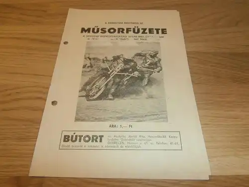 Speedway Müzorfüzete / Debrecen 1967, Ungarn , Programmheft / Programm / Rennprogramm !!!