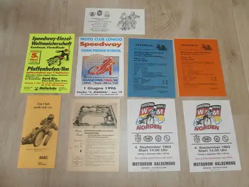 Speedway Flyer / Ankündigungen , Norden , Wolfslake , Slany , Lonigo , Pfaffenhofen !!!