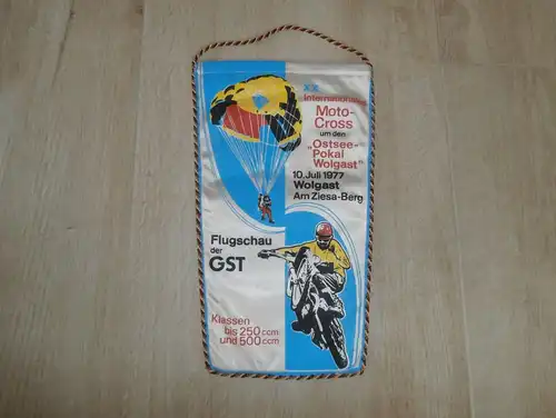Moto Cross Wolgast 10.07.1977 , Ostseepokal am Ziesaberg , Wimpel , GST , ADMV , Motocross !!!