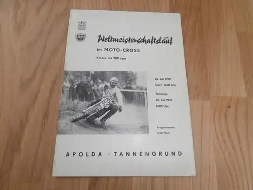 Moto Cross Apolda 26.07.1970 , Weltmeisterschaft , Motocross , Programmheft / Programm / Rennprogramm !!!