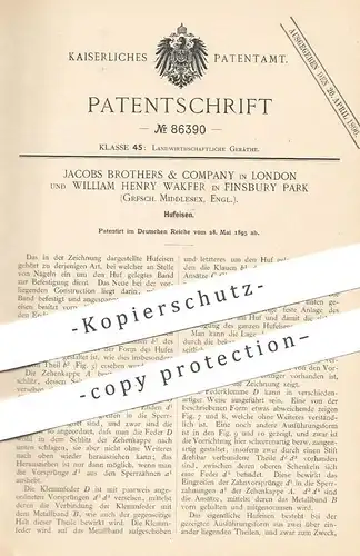 original Patent - Jacobs Brothers & Company , London | William Henry Wakfer , Finsbury Park , England | 1895 | Hufeisen