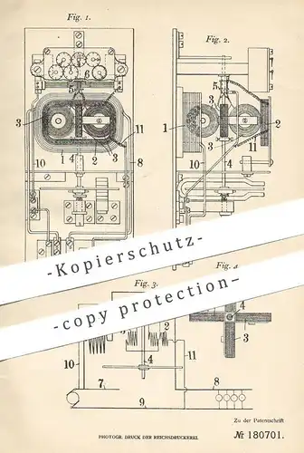 original Patent - Hermann Seidel , Wien  Österreich , 1906 , Wattstundenzähler | Stromzähler , Strom , Elektriker , Watt