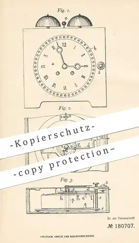 original Patent - Otto Grossmann , Lausanne , Schweiz , 1905 , Weckuhr | Uhr , Wecker , Uhrwerk , Uhrmacher , Uhren !!!