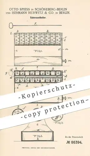 original Patent - Otto Spiess , Schöneberg | Hermann Hurwitz & Co. Berlin | 1895 | Gabenausteiler | Spielautomat , Spiel