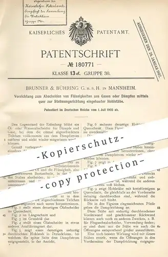 original Patent - Brunner & Bühring GmbH , Mannheim , 1905 , Abscheiden von Flüssigkeiten aus Gas oder Dampf !!!