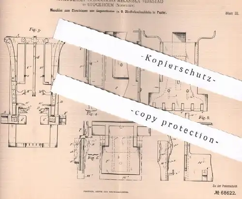 original Patent - Aktiebolaget Göranssons Mekaniska Verkstad , Stockholm , Schweden | Schachteln in Papier einschlagen