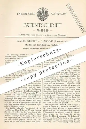 original Patent - Samuel Wright , Glasgow , Schottland , 1888 , Bearbeitung von Fassdauben | Fass , Fässer , Holz !!!