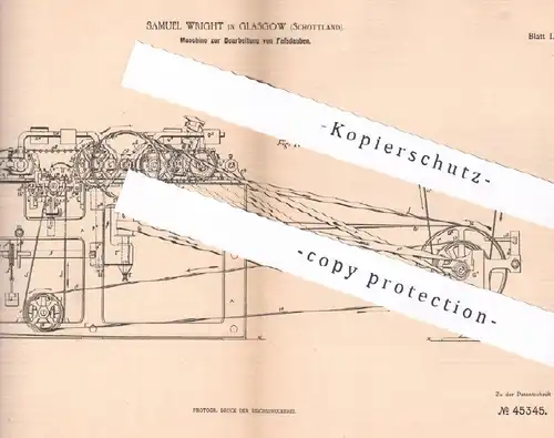 original Patent - Samuel Wright , Glasgow , Schottland , 1888 , Bearbeitung von Fassdauben | Fass , Fässer , Holz !!!