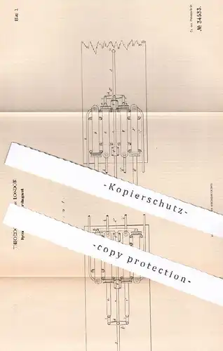 original Patent - Theodore Tubini , London , England , 1885 , Hydraulischer Fernschreibapparat | Fernschreiber , Druck