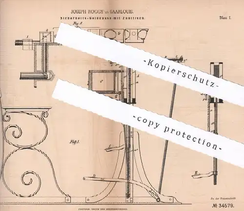original Patent - Joseph Roggy , Saarlouis , 1885 , Geldkasse mit Zahltisch | Geld , Kasse , Kassen , Verkauf , Münzen