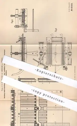 orignal Patent - J. G. Schelter & Giesecke , Leipzig , 1888 , Herst. v. Stereotypen , Galvanotypen , Typen | Druck !!!