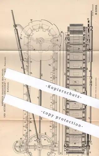 orignal Patent - Rheinisch Nassauische Bergwerks- & Hütten AG Stolberg , 1890 , Gießtisch | Gießen , Formen , Giesserei