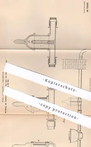 original Patent - Wilh. Goesmann , Osnabrück , 1893 , Tränkgefäße für Vieh | Tränke , Tierzucht , Tiertränke , Trog !!