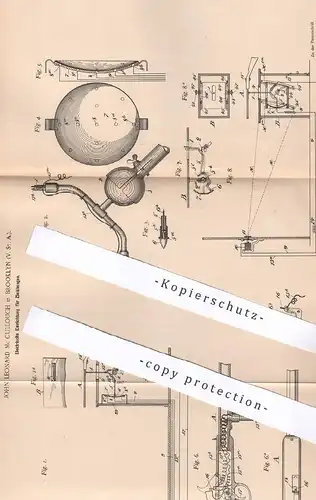 original Patent - John Leonard Mc Cullough , Brooklyn , USA , 1896 , Elektr. Einrichtung zum Scheibenschießen | Waffen