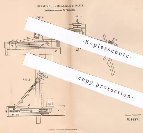 original Patent - Hérardin und Boachon , Paris , Frankreich , 1896 , Schützenschlagarm für Webstuhl | Weben , Weber !!!