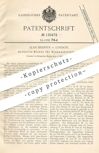 original Patent - Alan Brebner , London , England , 1900 , Blende für Gruppenblitzfeuer | Leuchtfeuer | Blitz , Linse !!