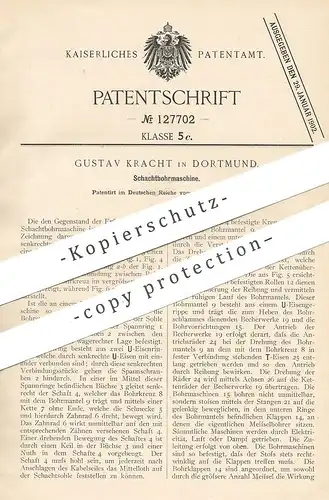 original Patent - Gustav Kracht , Dortmund , 1901 , Schachtbohrmaschine | Schacht - Bohrmaschine | Bohrer , Bohren !!