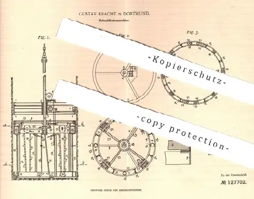 original Patent - Gustav Kracht , Dortmund , 1901 , Schachtbohrmaschine | Schacht - Bohrmaschine | Bohrer , Bohren !!