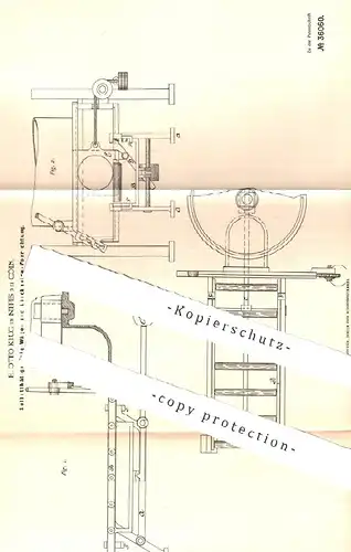 original Patent - H. Otto Krug , Köln / Nippes , 1886 , Teig wiegen u. schneiden | Waage , Bäcker , Bäckerei !!