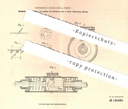 original Patent - Fernand Castellan , Paris , Frankreich , 1900 , Gesteinstoßbohrmaschine | Gestein - Bohrmaschine !!!