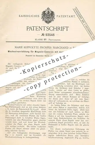 original Patent - Marie Hippolyte Prosper Marchand , Paris , Frankreich , 1895 , Wechsel für Magazin - Kamera | Fotgraf