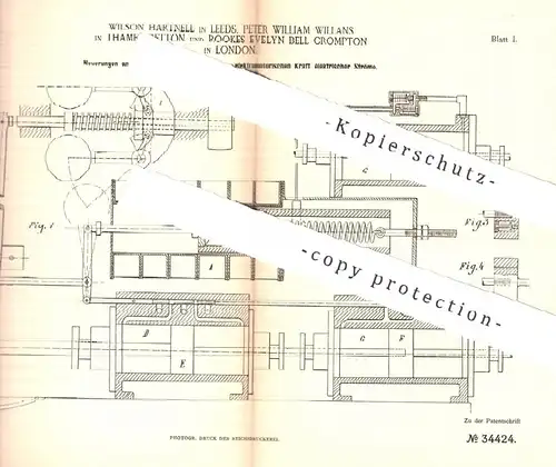 original Patent - W. Hartnell , Leeds , Peter W. Willians , Thames Detton , Rookes E. Bell Crompton , London | Regulator