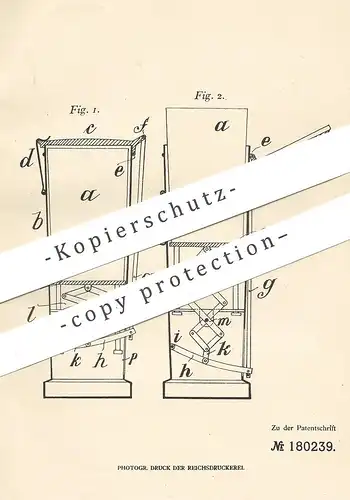 original Patent - Josef Gräser , Zaborze , Polen , 1906 , Schutzbehälter mit Hebevorrichtung für Flüssigkeitsbehälter !!