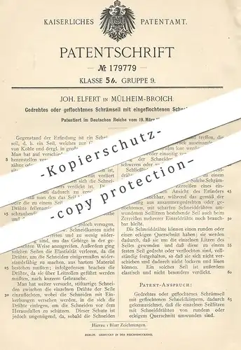 original Patent - Joh. Elfert , Mülheim / Broich , 1905 , Schrämseil | Seil zur Gewinnung von Kohle | Tau !!!