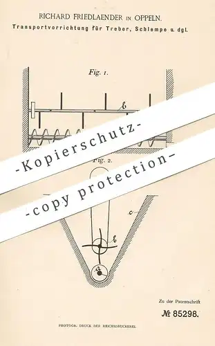 original Patent - Richard Friedlaender , Oppeln / Polen / Warschau | Vorrichtung zum Transport für Treber , Schlempe !!!
