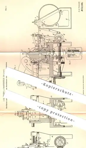 original Patent - J. H. Ehlers , Bahrenfeld / Holstein , 1889 , Ausstanzen von Nagelwerkstück | Nagel , Nägel | Metall