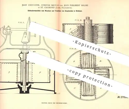 original Patent - Jean Chavanne , Etienne Bruyas , Jean Philibert Balme , St. Chamond , Loire , Frankreich | Schleuder