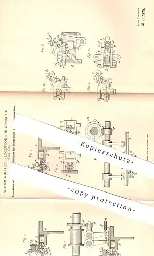 original Patent - William Whiteley , Lockwood / Huddersfield / York / England , 1900 , Tasterkluppe | Kluppe | Kluppen