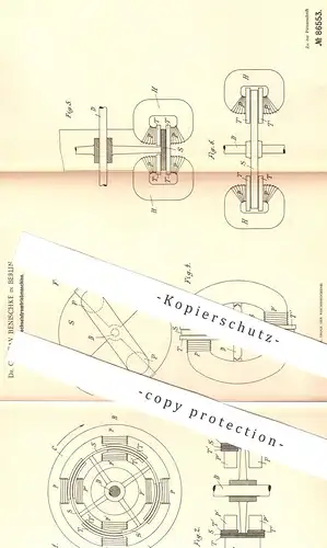 original Patent - Dr. Gustav Benischke , Berlin , 1895 , Asynchrone Wechselstromtriebmaschine | Strom | Elektrik !!!