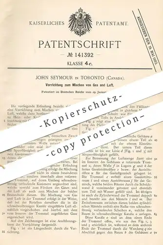 original Patent - John Seymour , Toronto , Canada , Kanada | 1902 , Mischen von Gas und Luft | Heizung , Kochherd , Herd
