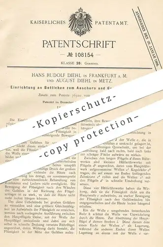 original Patent - Hans Rudolf Diehl , Frankfurt / Main | August Diehl , Metz  1898 , Bottich zum Gerben | Gerber , Leder