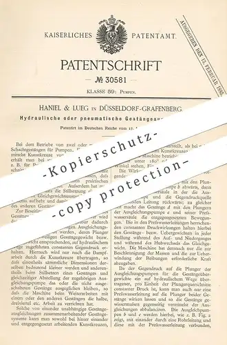 original Patent - Haniel & Lueg , Düsseldorf / Grafenberg 1884 , Hydraulische pneumatische Gestängeausgleichung | Pumpe