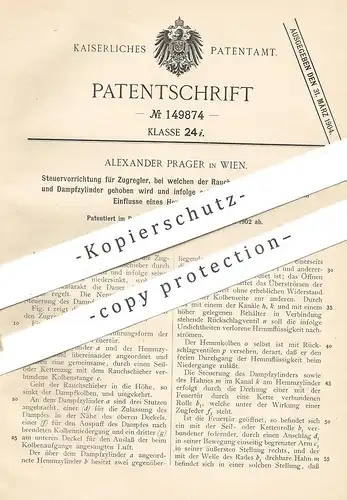 original Patent - Alexander Prager , Wien , 1902 , Steuerung für Zugregler | Dampfmaschine | Dampfmaschinen !!!