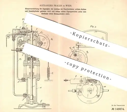 original Patent - Alexander Prager , Wien , 1902 , Steuerung für Zugregler | Dampfmaschine | Dampfmaschinen !!!